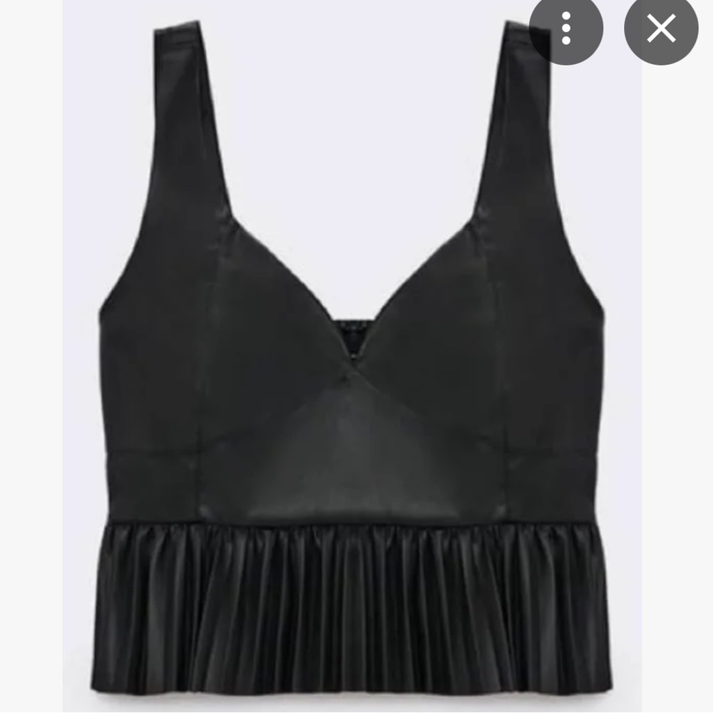 Zara Faux leather bustier. Sz L new w/ tags - Picture 3 of 4